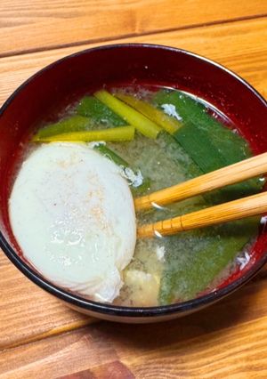 味噌汁（ニラたまご）-レシピのメイン写真