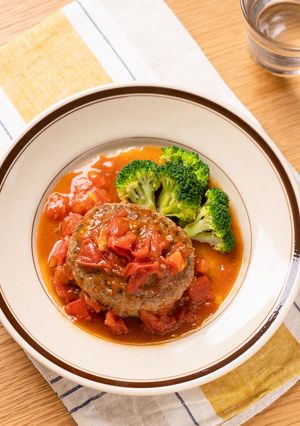トマト煮込みハンバーグ-レシピのメイン写真