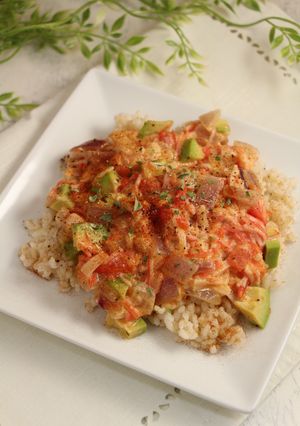 簡単！カニカマエトフェ　固いアボカド救済-レシピのメイン写真