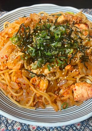 スパゲティ・鶏キムチ-レシピのメイン写真
