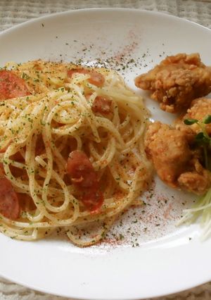 唐揚げ＆パスタ！-レシピのメイン写真