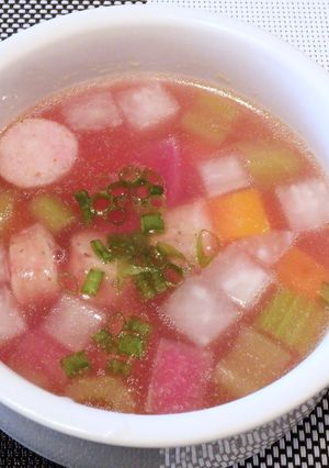 紅くるり大根とセロリのスープ-レシピのメイン写真