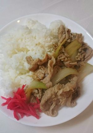 生姜焼きとご飯、学生ランチ略してガクラン-レシピのメイン写真