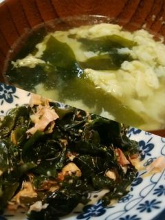 わかめの塩ポン酢和えと簡単中華スープ-レシピのメイン写真