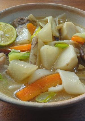 大分県名物やせうまのだんご汁-レシピのメイン写真