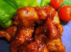 豚カツ肉DEケチャップまみれの竜田揚げ♪-レシピのメイン写真