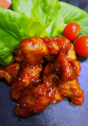 豚カツ肉DEケチャップまみれの竜田揚げ♪-レシピのメイン写真