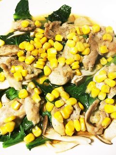 小松菜と鶏肉レンジ蒸し-レシピのメイン写真