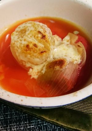 玉ねぎのトマトチーズ焼きスープ-レシピのメイン写真