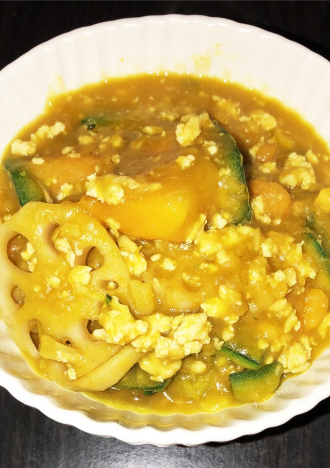 南瓜と蓮根と鶏ひき肉の中華風甘辛煮-レシピのメイン写真