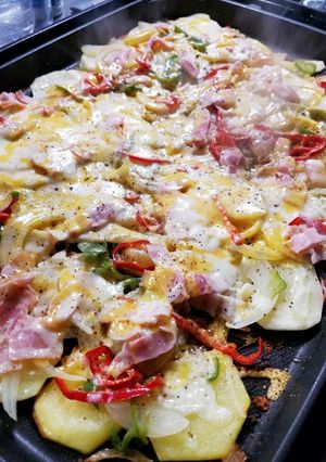 ホットプレートでじゃがいもピザ-レシピのメイン写真