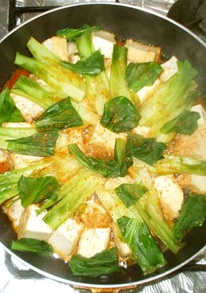 鶏もも肉と厚揚げの煮物♪簡単おかず青梗菜-レシピのメイン写真