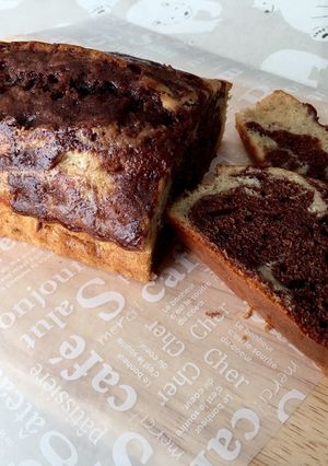 バナナとココアのマーブルパウンドケーキ-レシピのメイン写真
