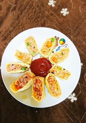 玉子焼き用フライパンで一口オムライス☆-レシピのメイン写真