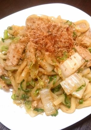 味わい満足！ネギ味噌焼きうどん-レシピのメイン写真