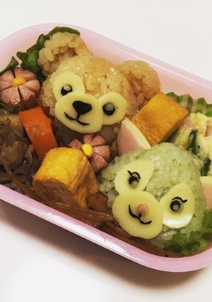 ダッフィー＆ジェラトーニ キャラ弁-レシピのメイン写真