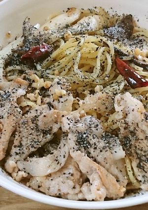 ☆男飯☆022 黒ごまアーリオオーリオ-レシピのメイン写真