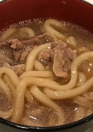 余った茹でうどんで、肉うどん味噌汁!-レシピのメイン写真