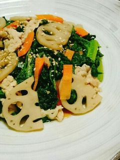 かつお菜とれんこんの炒め煮-レシピのメイン写真