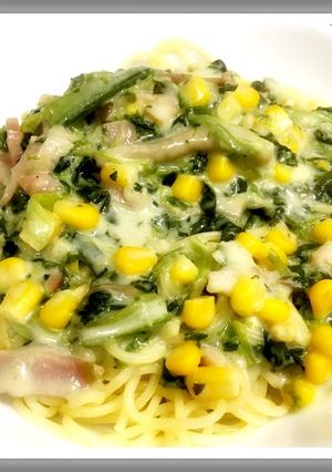 簡単！ほうれん草のクリームスパゲティ-レシピのメイン写真
