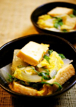 白菜と厚揚げの蒸し煮*味噌生姜味-レシピのメイン写真