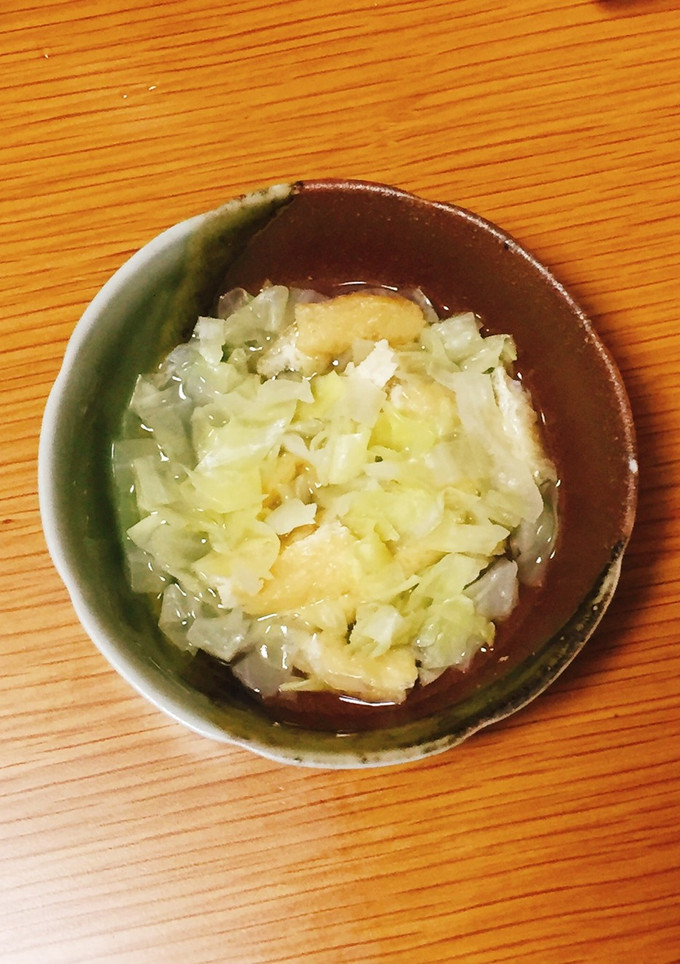 レンジで簡単！キャベツとお揚げの煮浸し-レシピのメイン写真