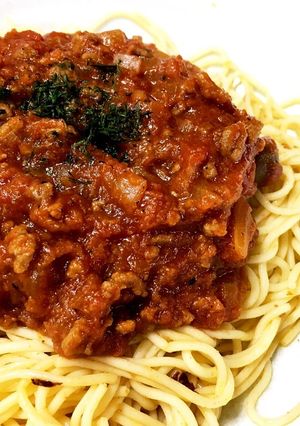 ミートソースパスタ-レシピのメイン写真