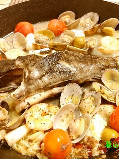 チーズリゾット付クロゾイのアクアパッツァ-レシピのメイン写真