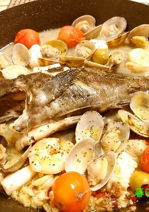 チーズリゾット付クロゾイのアクアパッツァ-レシピのメイン写真