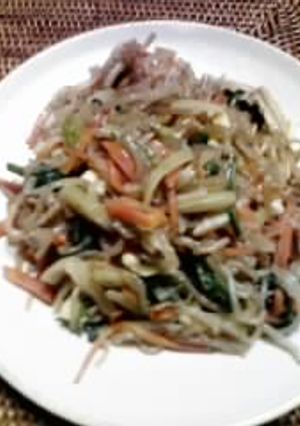 野菜とこんにゃくのぺペロンチーノ風-レシピのメイン写真