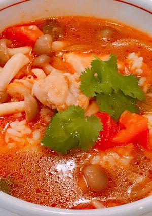 ある物で簡単！トムヤムガイのスープごはん-レシピのメイン写真