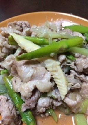 豚コマとアスパラの塩炒め-レシピのメイン写真
