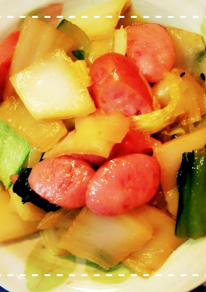 だしの素で簡単！白菜と青梗菜の炒め煮-レシピのメイン写真