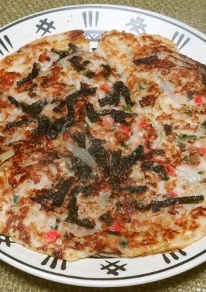 玉ねぎと挽き肉のふわふわ焼き(お好み焼）-レシピのメイン写真