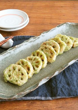 蓮根天ぷら☆青のり風味☆お弁当にも♪-レシピのメイン写真