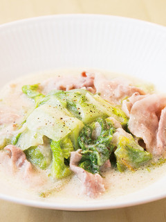 シントリ菜と豚バラ肉の重ね豆乳クリーム煮-レシピのメイン写真
