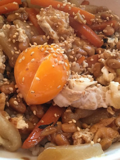 納豆とハヤトウリのきんぴら卵丼-レシピのメイン写真