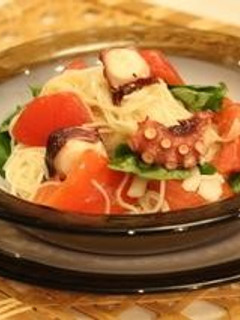 タコとトマトの冷たいそうめん-レシピのメイン写真