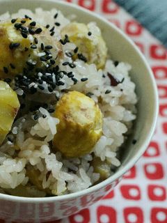 簡単!ホックリもっちり甘納豆と栗のおこわ-レシピのメイン写真