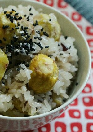 簡単！ホックリもっちり甘納豆と栗のおこわ-レシピのメイン写真
