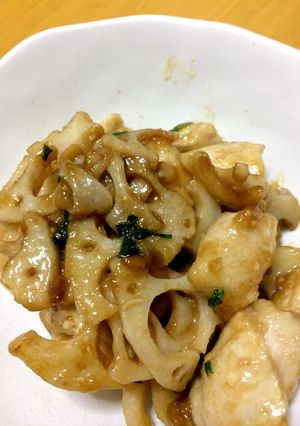 鶏胸肉と蓮根のオイスターソース炒め-レシピのメイン写真