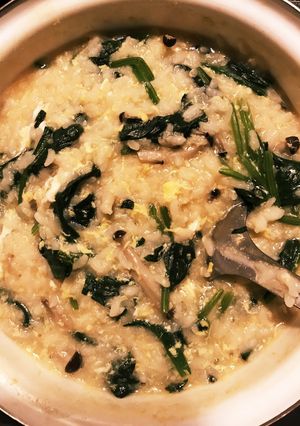 ほうれん草としめじのおかゆ風おじや-レシピのメイン写真