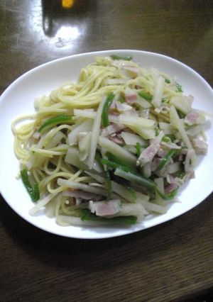 じゃがぴーこんパスタ-レシピのメイン写真