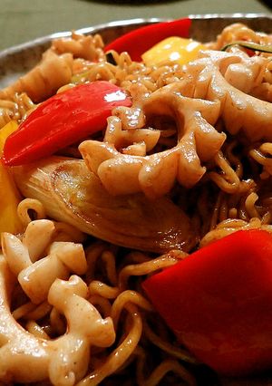 釣りイカで贅沢イカ焼きそば-レシピのメイン写真