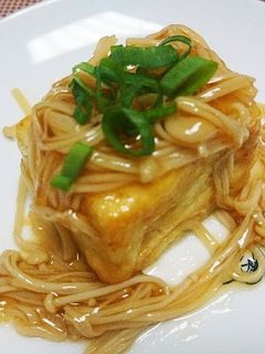 めんつゆで★揚げ出し豆腐のえのきあんかけ-レシピのメイン写真