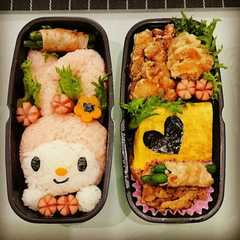 รูปของ マイメロキャラ弁♡簡単キャラ弁♡デコふり