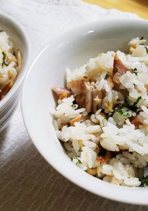 秋刀魚 と 大葉の たぬきご飯♡-レシピのメイン写真