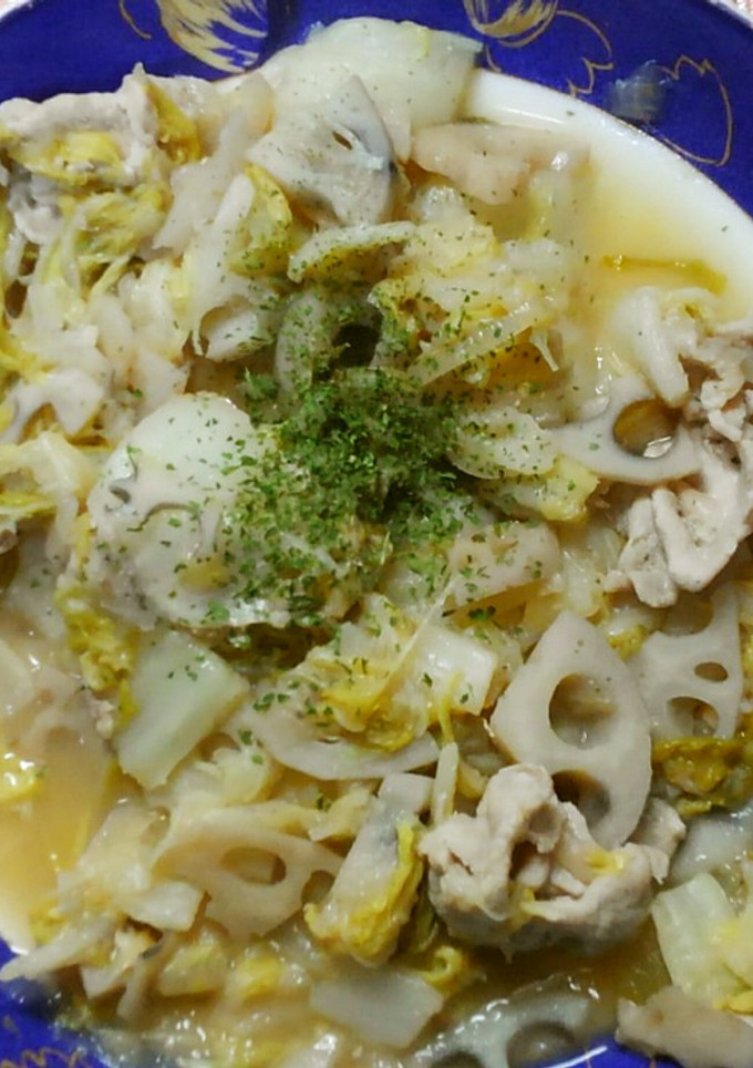 豚肉と白菜 蓮根のオリーブオイル炒め❀-レシピのメイン写真