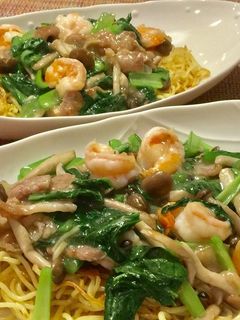 小松菜としめじのあんかけ焼きそば-レシピのメイン写真
