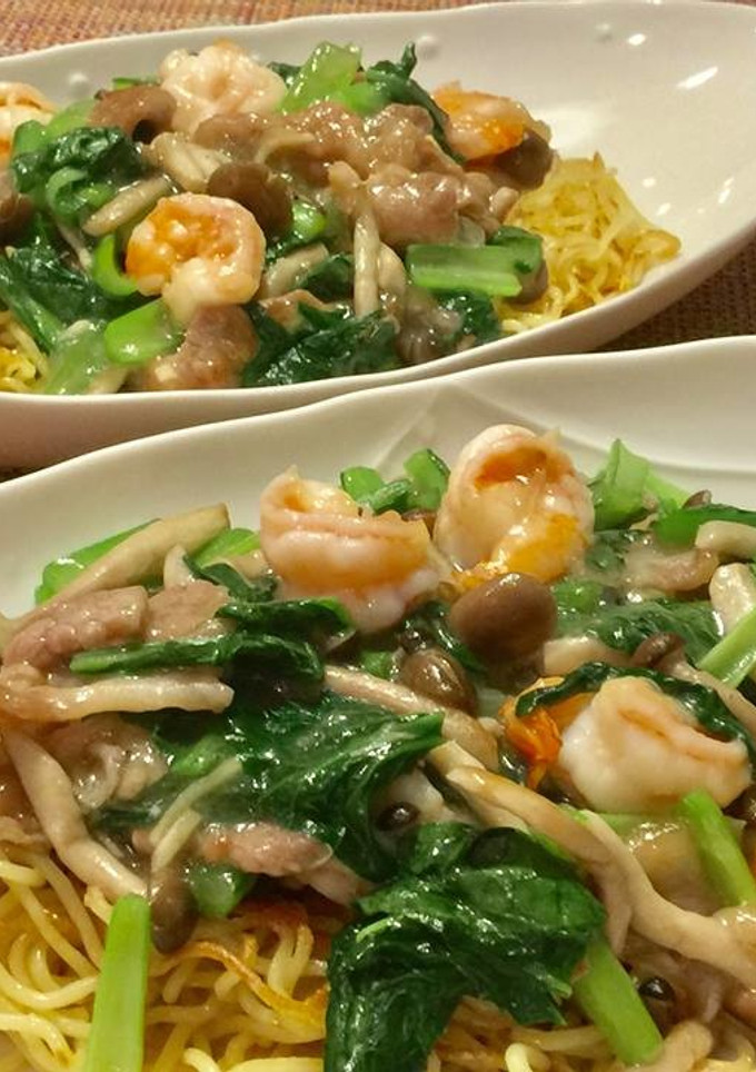 小松菜としめじのあんかけ焼きそば-レシピのメイン写真